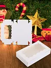 30 Pack Kraft Bakery Box with Clear Window Cookie Box Pastry Box for Gift Giving