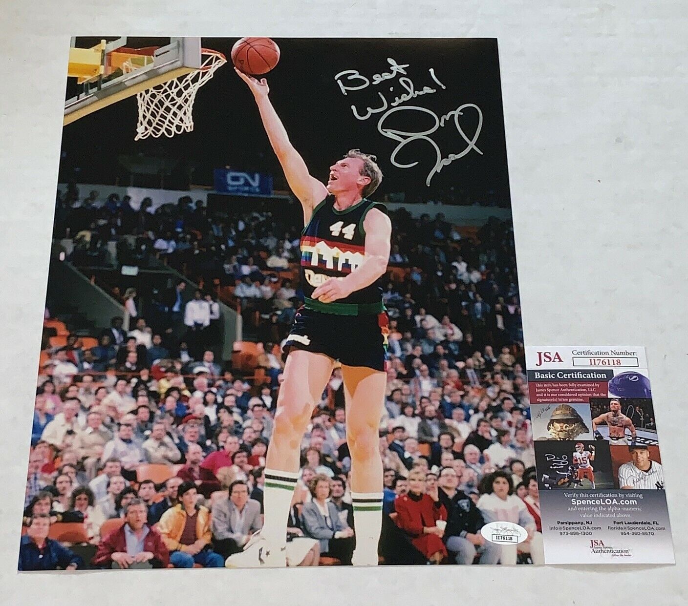 Dan Issel signed Denver Nuggets 11x14 Photo Poster painting autographed HOF 2 JSA