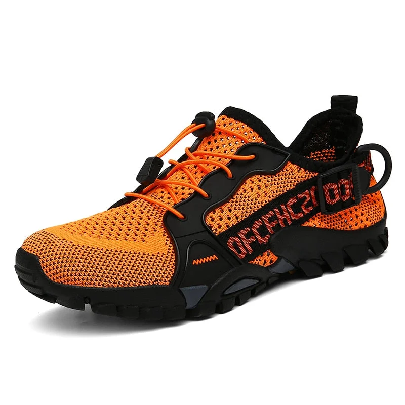 school supplies  New Trekking Mountain Shoes Men Outdoor Athletic Shoes Wearable Sports Upstream Shoes For Man Light Elastic Band Trainers