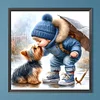 Diamond Painting-DIY Full Round Drill Boy Dog(40*40CM)