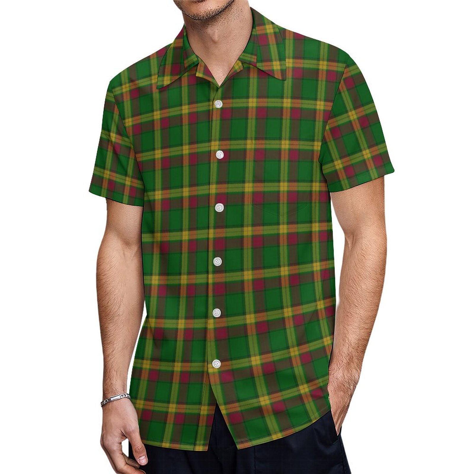 Scottish Clan Macmillan Tartan Hawaiian Shirt Mens Button Down Plus Size Tropical Hawaii Beach Shirts