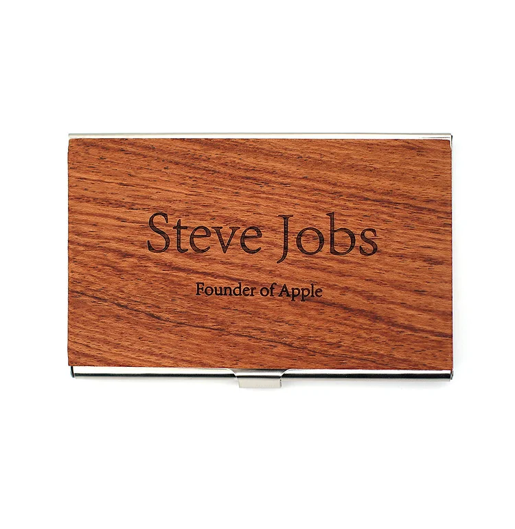 Flap business card holder with personalized name Business card holder with wooden lettering