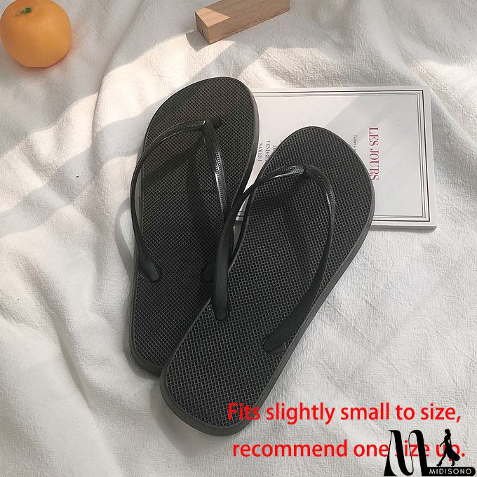 MidiSono - Black Toe Post Falt Flip Flops