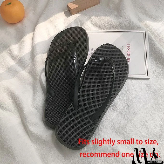 MidiSono - Black Toe Post Falt Flip Flops