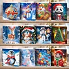 12pcs Christmas Diamond Painting Greeting Cards Diamond Art Christmas Cards Kit