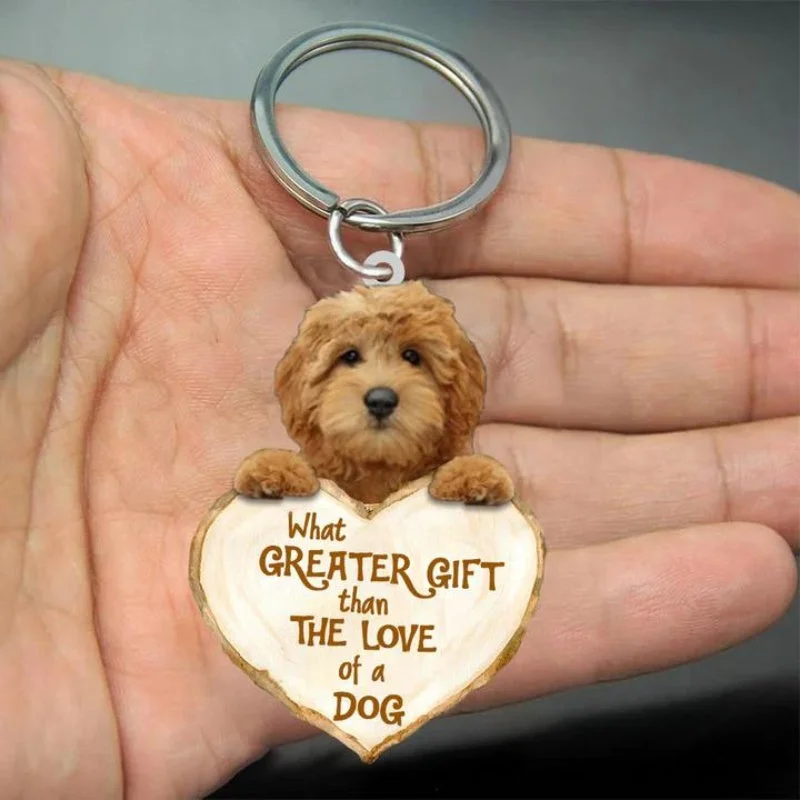 VigorDaily Goldendoodle What Greater Gift Than The Love Of A Dog Acrylic Keychain GG021