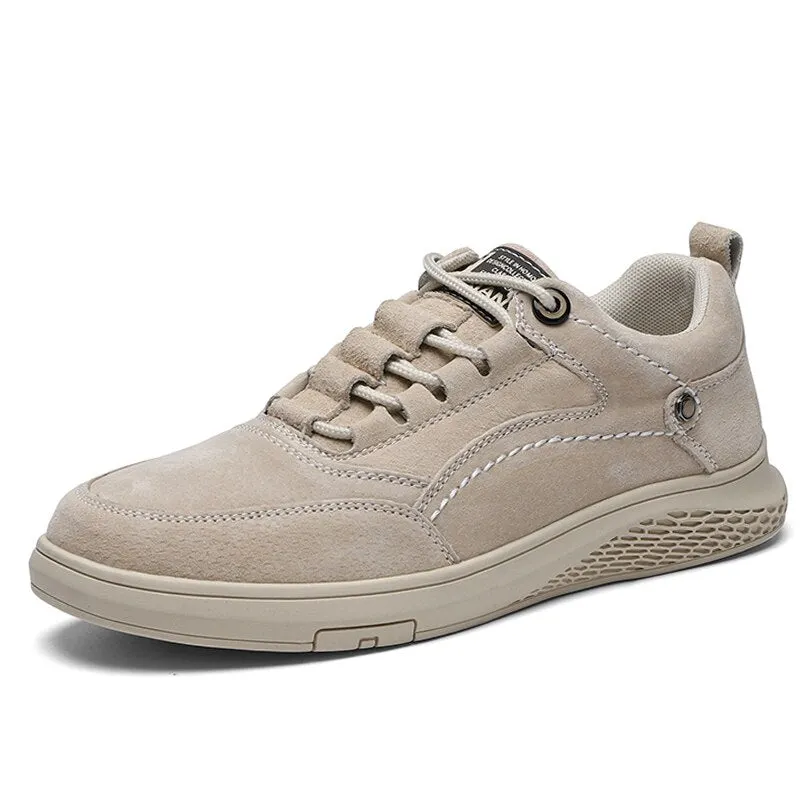Classic Men's Casual Shoes Cow Genuine Leather Breathable Men's Sneakers Leather Outdoor Non-slip Men's Moccasins Men's Shoes