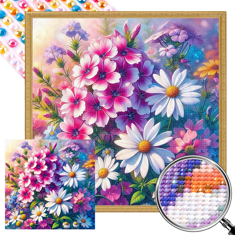 Flower - Full Round(Partial AB Drill) - Diamond Painting(45*45cm)