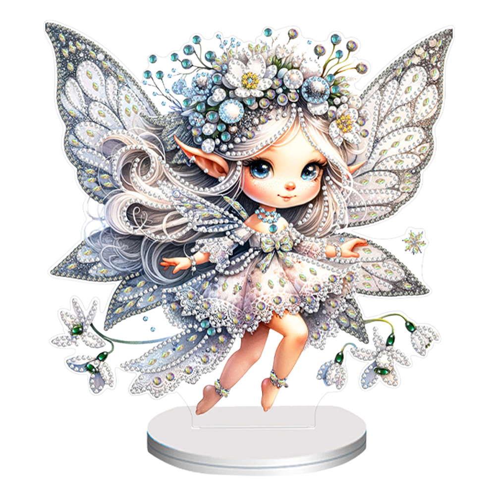 Flower Fairy Special Shaped Double Sided Diamond Painting Tabletop Ornaments Kit