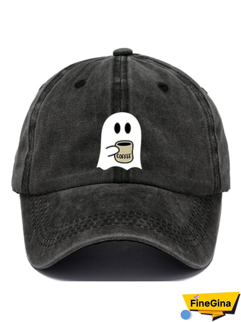 Cute Spooky Coffee Print Baseball Cap