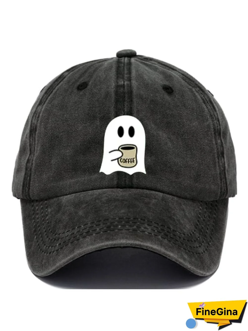 Cute Spooky Coffee Print Baseball Cap