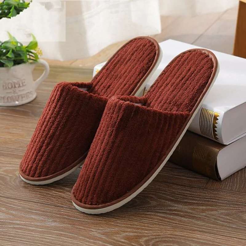 5 Pairs Winter Slippers Men Women  Hotel Disposable Slides Home Travel Sandals Hospitality Footwear One Size on Sale