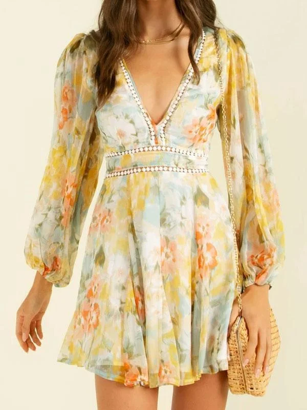 Beautiful Floral fabric mini dress