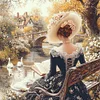 Victorian Girl-14CT Stamped Cross Stitch 50*50cm/19.69*19.69in