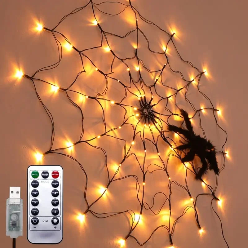 🎃Halloween Spider Web Lights 🕷