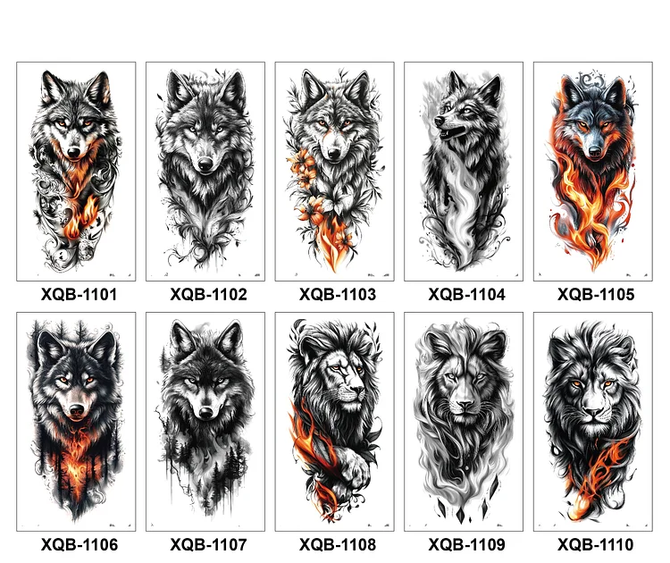 10 Sheets Art Waterproof Half Arm Temporary Tatto