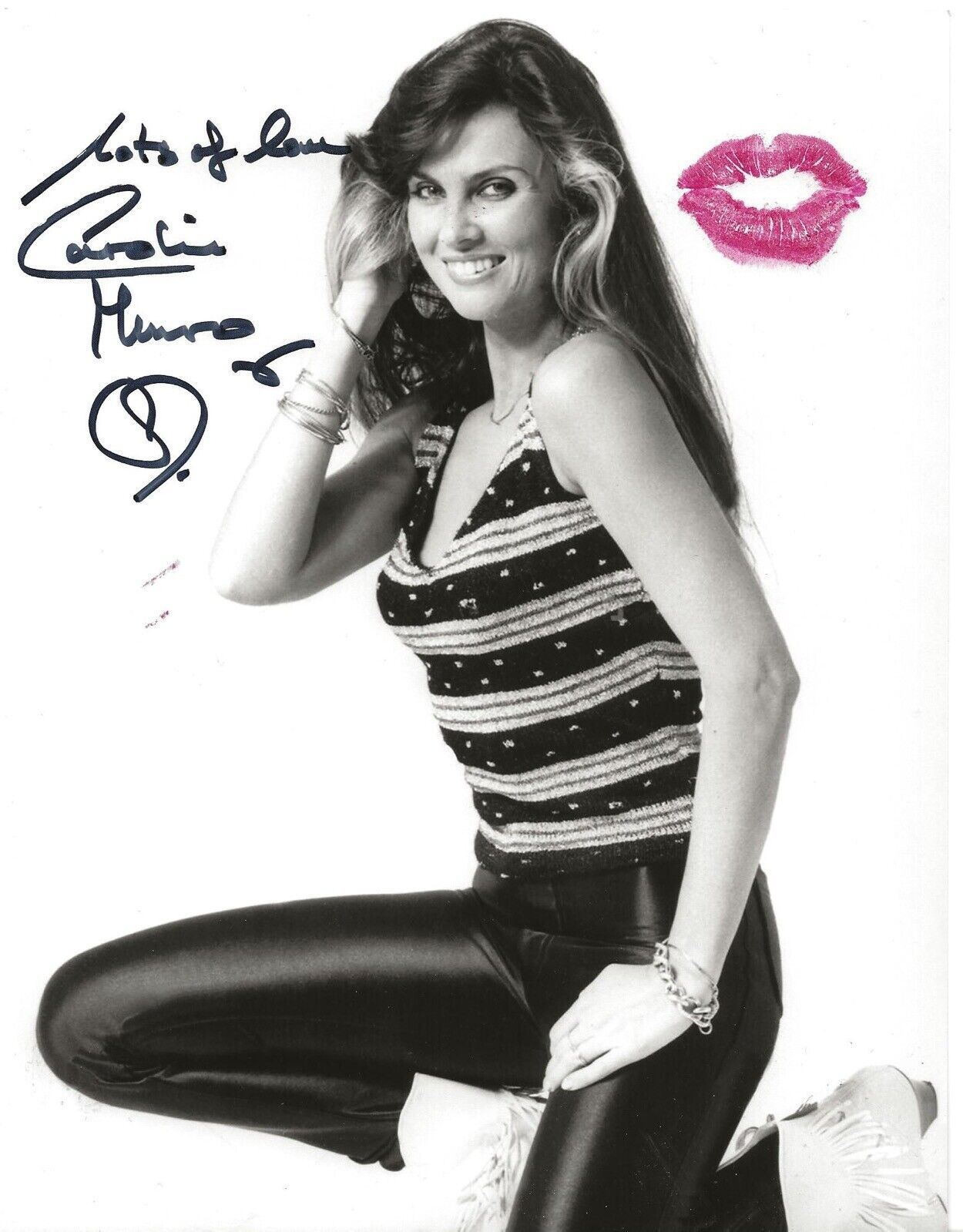 007 Bond girl Caroline Munro signed and personally kissed Photo Poster painting IMAGE No97