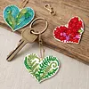 12pcs Heart Motif Double-Sided DIY Diamond Painting Keychain Kit