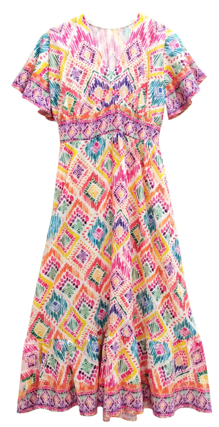 Tile Print Dress
