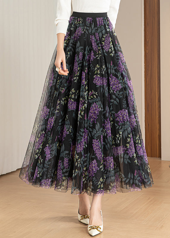 VCSHOES Purple Print Exra Large Hem Tulle Holiday Skirts Spring