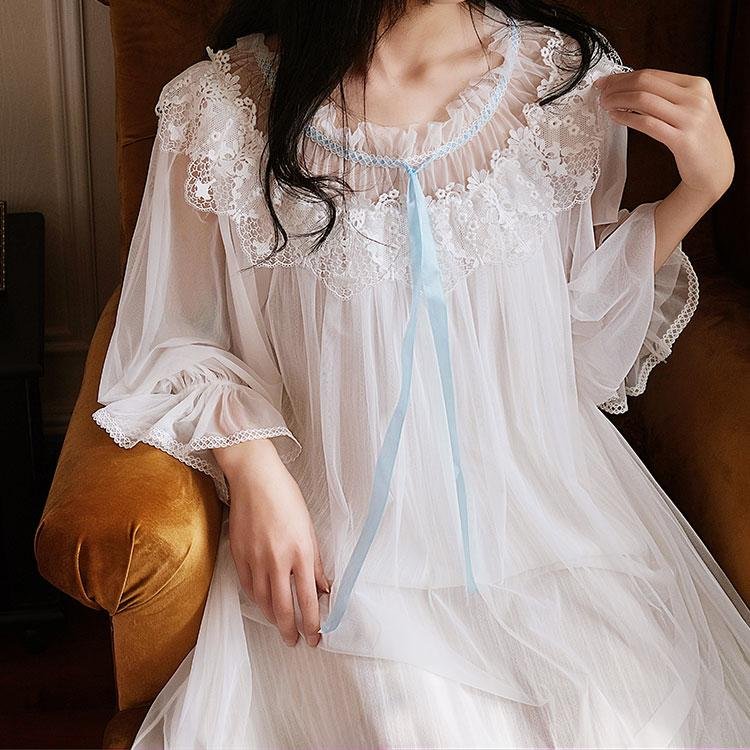 Romantic Retro Lace Sleep Gown QueenFunky