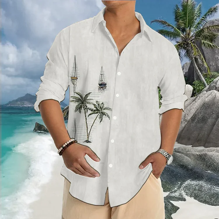 Mens Pure Cotton Summer Beach Shirt