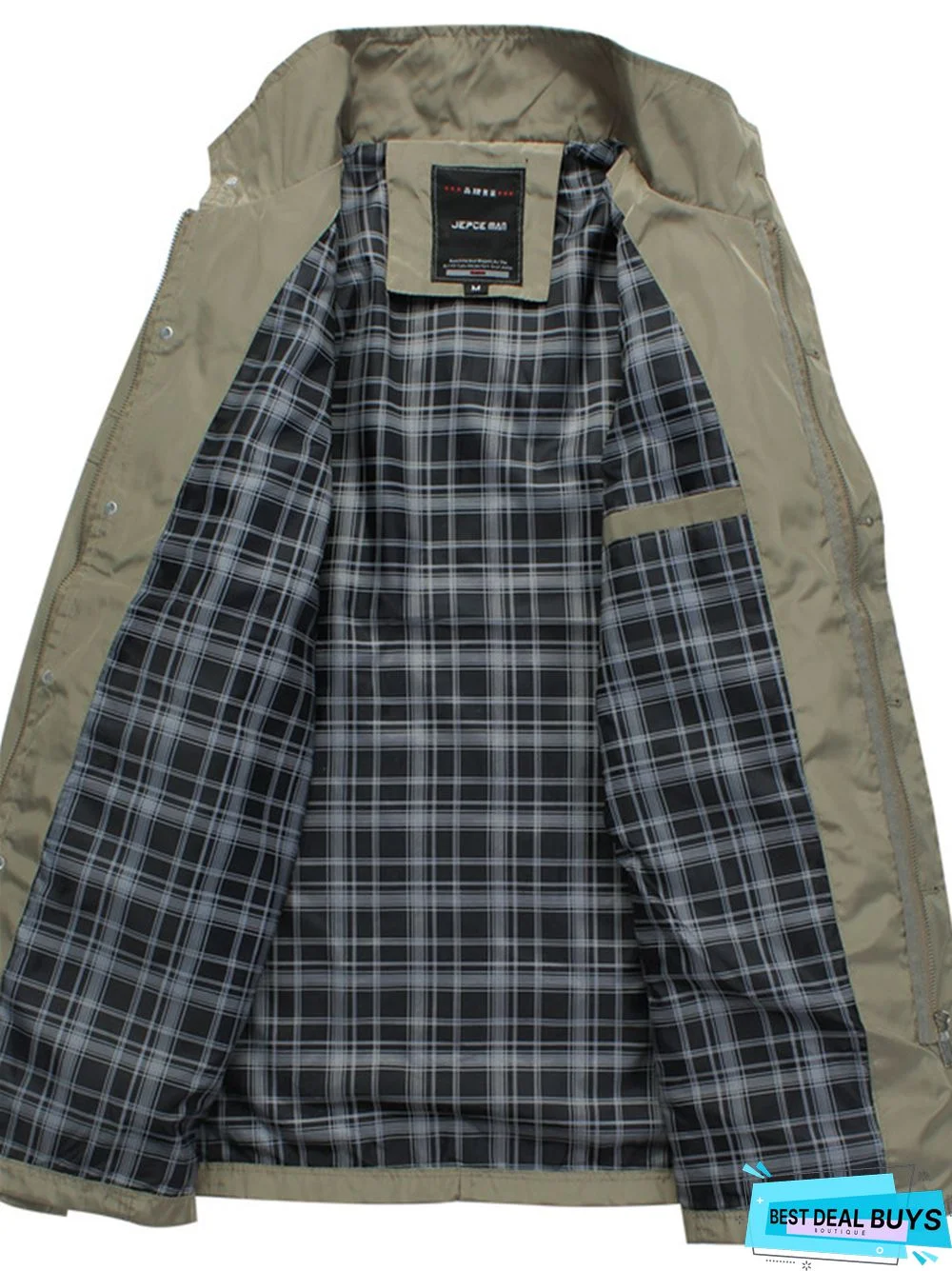 Men's Solid Color Stand Up Collar Jacket