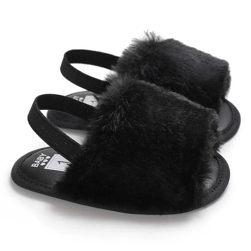 2018 Brand New Newborn Toddler Baby Girls Summer Sandal Shoes 6 Style Fur Solid Flat With Heel Outfit 0-18M Baby Shoes