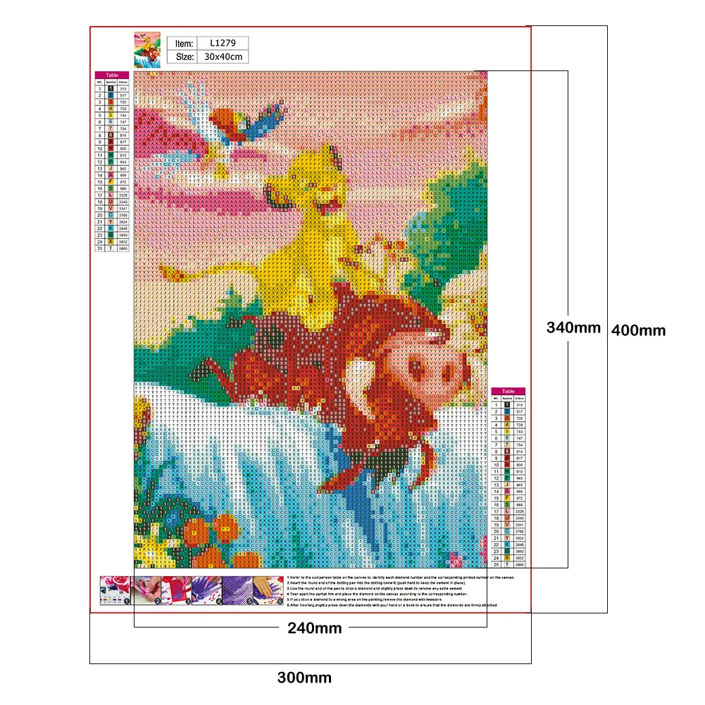 Diamond Painting - Full Round Drill - Lion King(30*40cm)