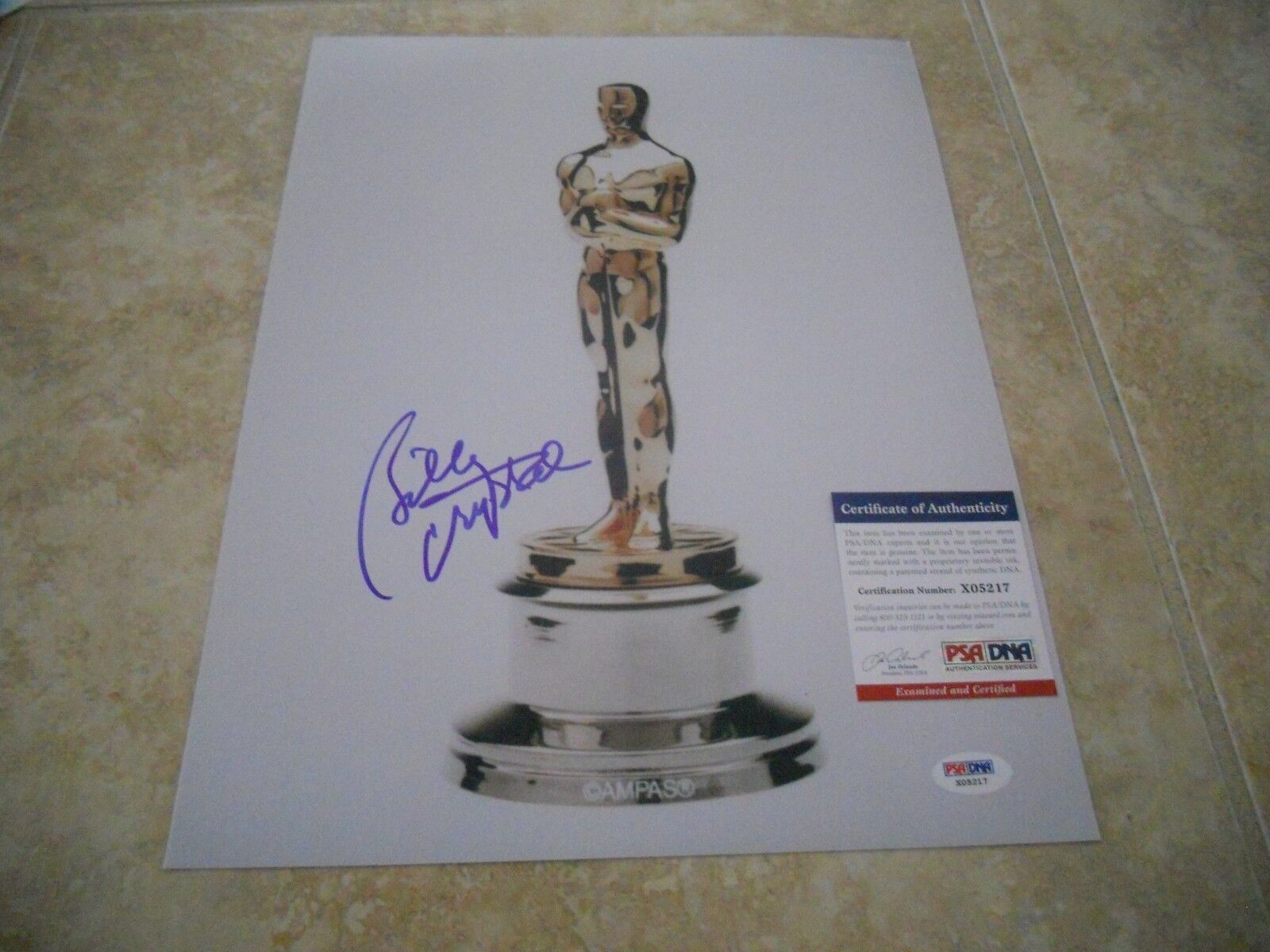 Billy Crystal Oscar Statue Signed Autographed 11x14 Promo Photo Poster painting PSA Certified