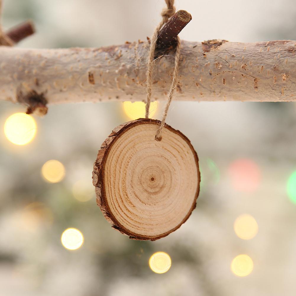 

10pcs Christmas Xmas Tree Wood Log Slices Discs Cutout Circle Wood Disks, 501 Original