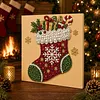 (20x20cm)Christmas Stocking Pearl Painting Art Kits With Inner Frame Pearl Gem Paintings Picture Arts Craft for Adults Beginners Home Wall Decor