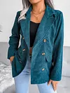 Fashion Solid Color Lapel Collar Buttoned Simple Blazers