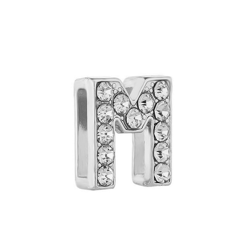 5 PCS/Package 10mm Metal Rhinestones Letter Beads