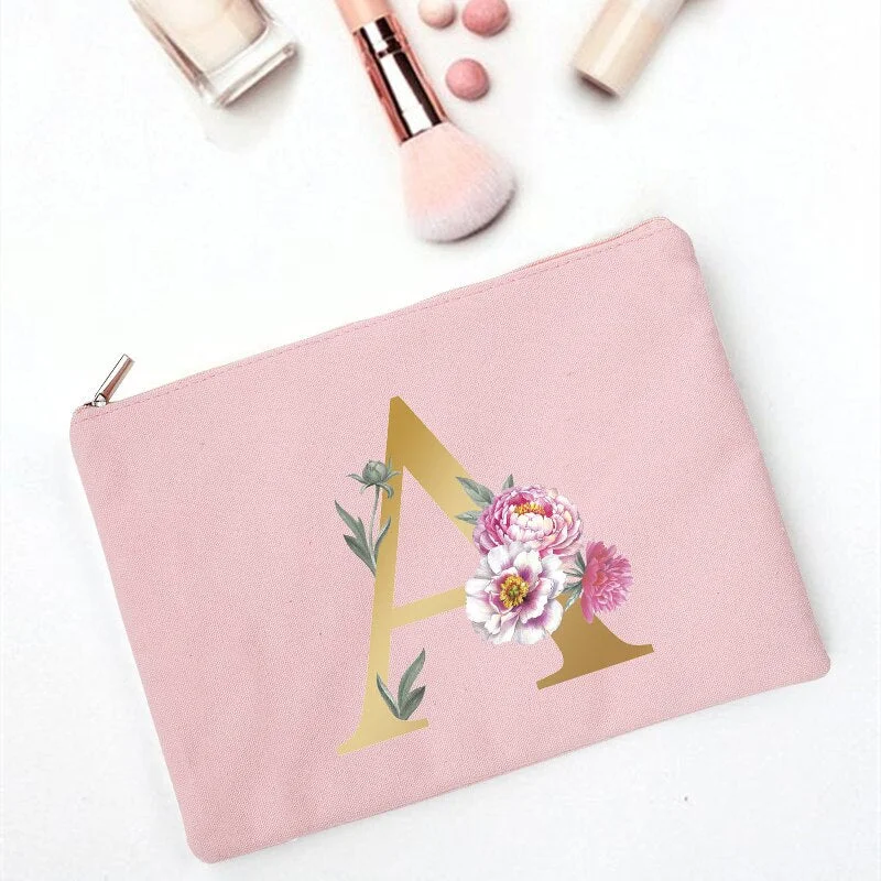 Letter Bridesmaid Cosmetic Bags Bridal Bachelorette Party Lipstick Storage Bag Toiletry Organizer Case Bolsas Purse Wedding Gift