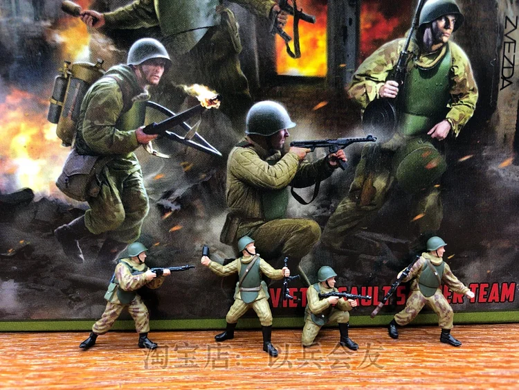pornhint Pornhint Painted Red Star ZVEZDA 6271 1/72 Soviet Commando Toy Finished Model