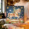 DIY Special Shape Diamond Painting Pearl Art With Inner Frame Kit 25x25cm(Christmas Carousel)