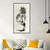 Ink Architectural Cat - 14CT Stamped Cross Stitch - 30*55cm