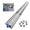 [US Local Warehouse] Heavy Duty Drawer Slides 3-Fold Guide Rail with Lock Full Extension Ball Bearing Rails 300 Lbs Drawer Slides for RV Truck Mechanical Cabinet