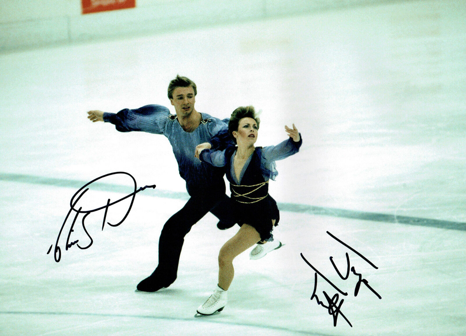 Jayne TORVILL Christopher DEAN Signed Autographed 16x12 SKATING Photo Poster painting COA AFTAL