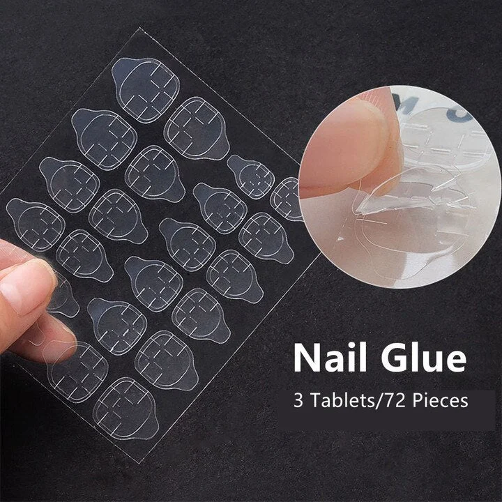 24pcs Artificial Diamond Gradient Fake Nails With Glue Lovely Pink Flesh-colored Nail Art Fake Nails Long With Wearing Tools