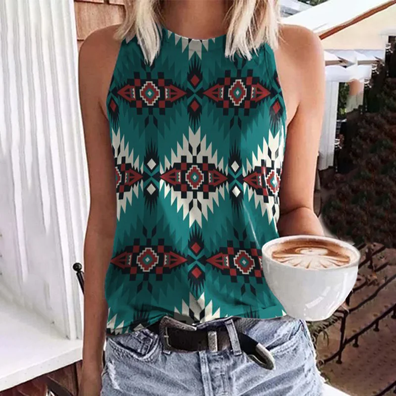 Western Print Tank Top