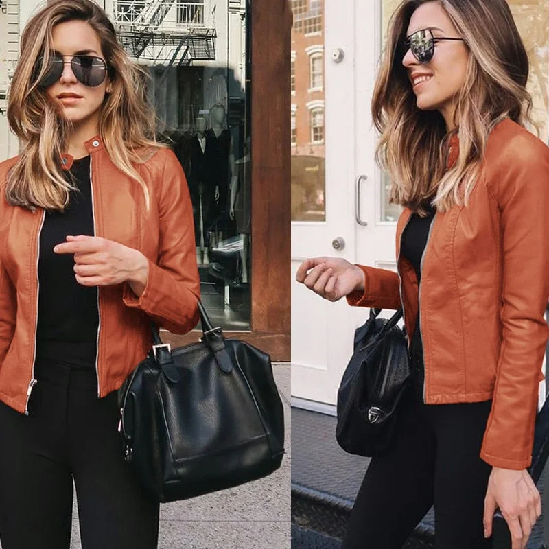 Jacket Women Coat Jackets PU Leather Keeps Warm Fashion Long Sleeve black blue Coat Thick Warm Female Jacket 2020 tops Winter