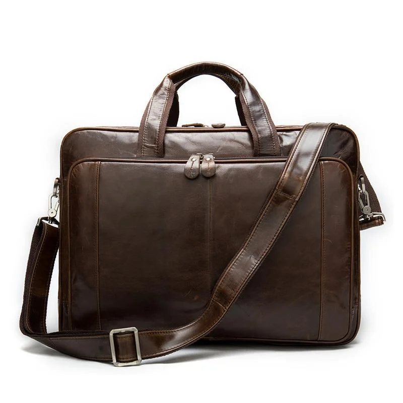 Business Large Capacity Laptop Leather Briefcase Handbag