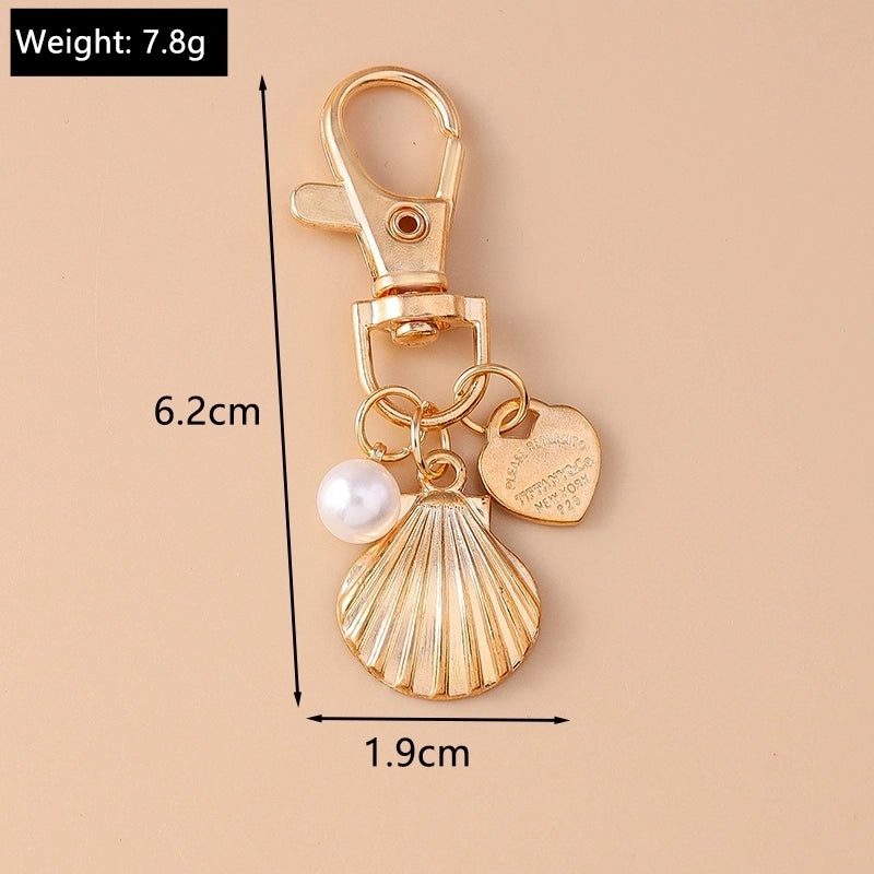 Casual Minimalist Commute Heart Shape Shell Key Alloy Keychain
