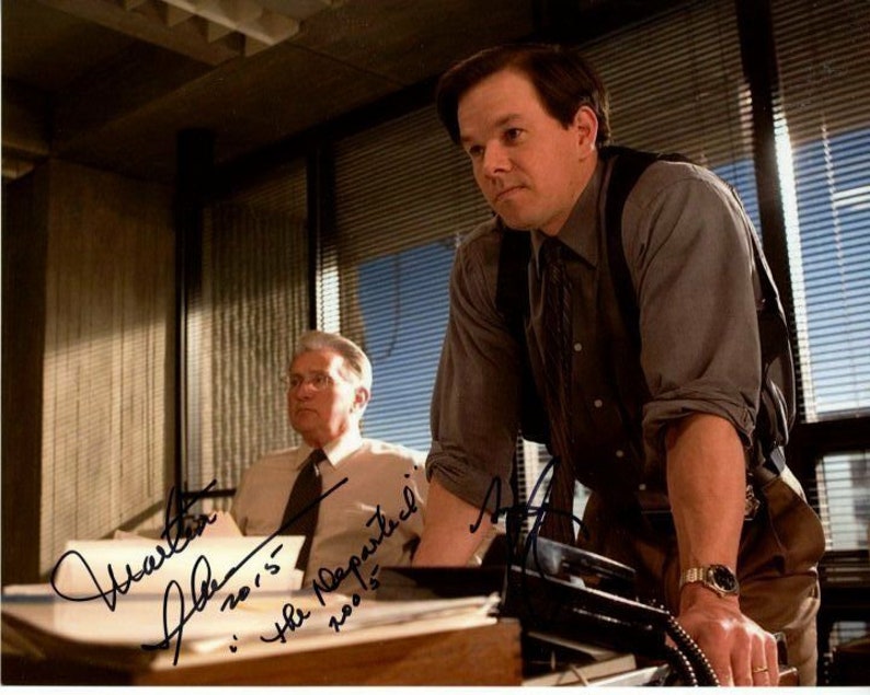 Martin sheen and mark wahlberg signed autographed the departed Photo Poster painting