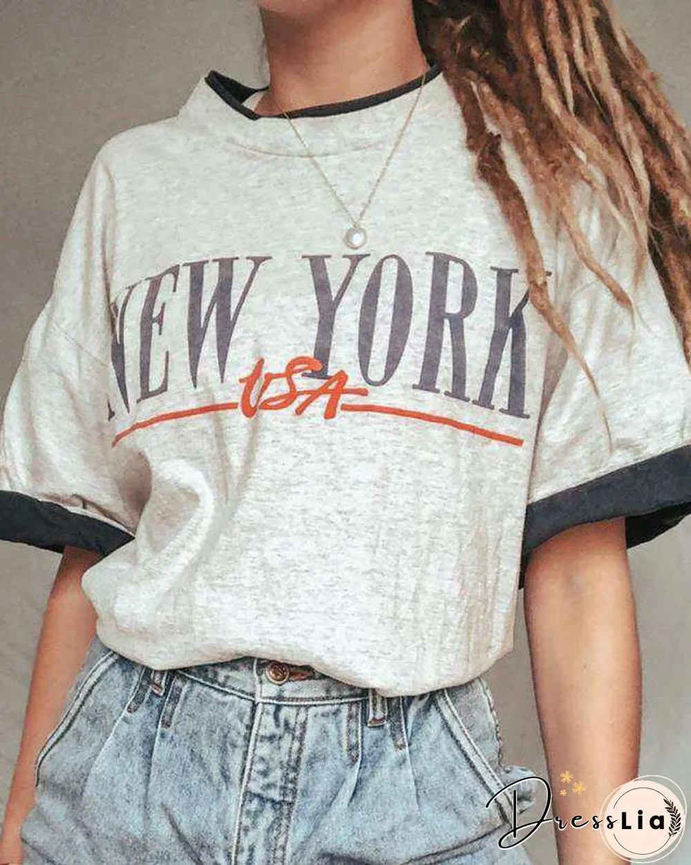 New York Print Casual T-Shirt
