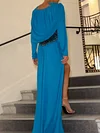 Solid Color Long Sleeves Evening Maxi Dress