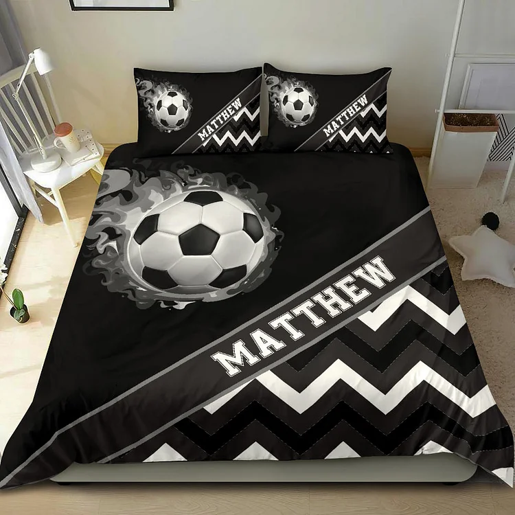 Personalized Soccer Bedding Set for Bed Room Sets | BedKid33[personalized name blankets][custom name blankets]