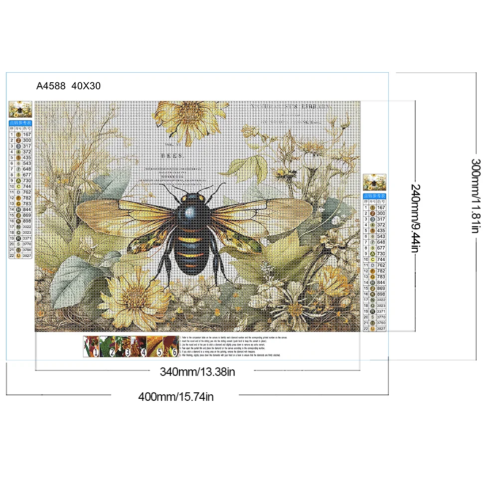 Diamond Painting - Full Round Drill - Bee(Canvas|40*30cm)